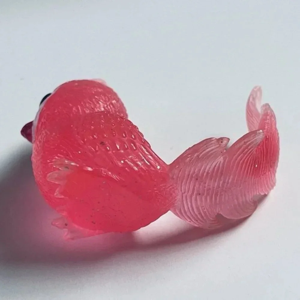 Glitter Cupid Valentines Day Pink Cockatiel Bird Red Heart Mini Doll Toy Collect